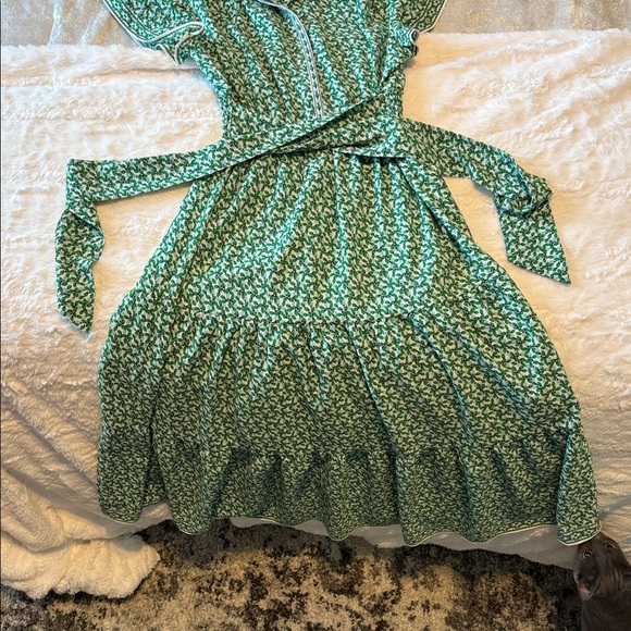 Max Studio Green Floral Wrap Dress - Picture 2 of 5